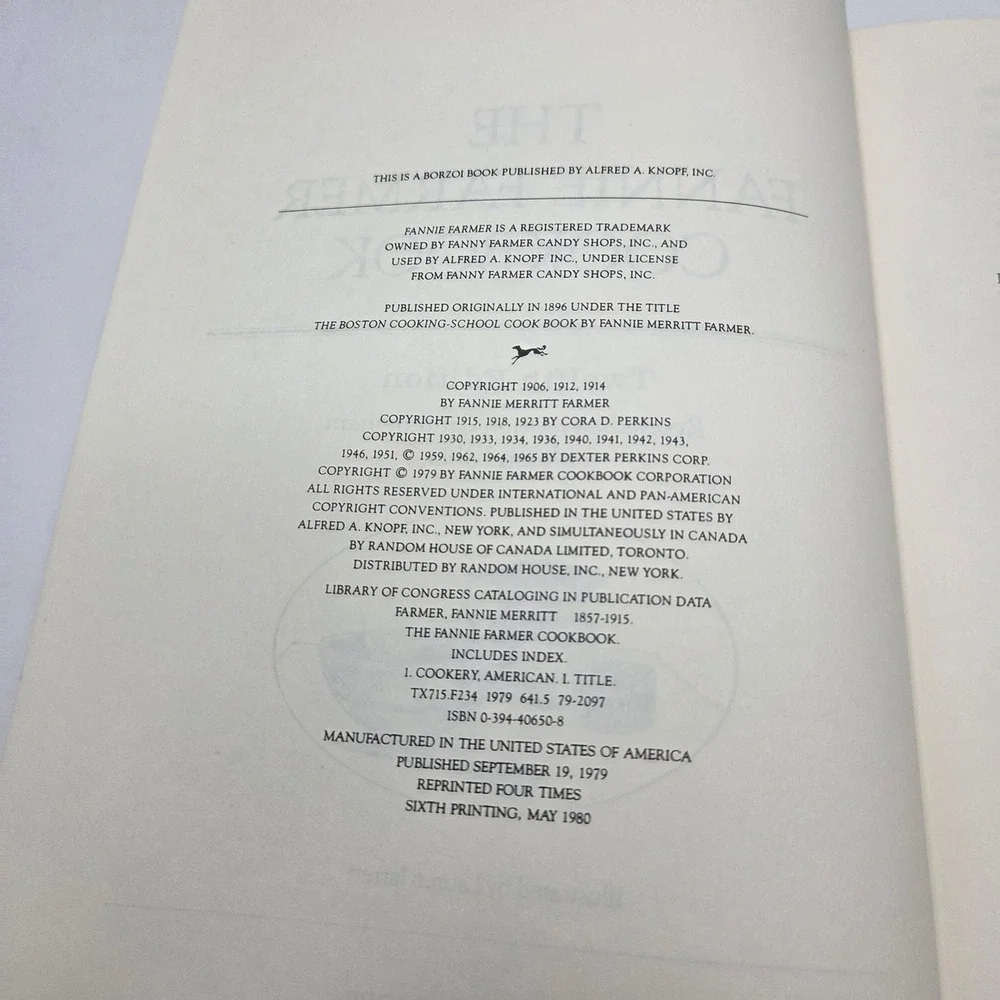 Fannie Farmer Cookbook 12th Ed 1980 Hardcover Cream Illustrated Vintage Classic